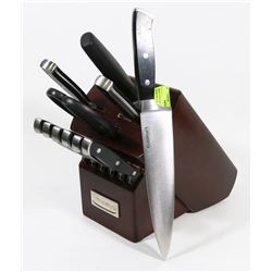 10-PC CUISINART KNIFE SET IN WOOD BLOCK