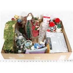 BOX W/CHRISTMAS ITEMS INCL. NATIVITY