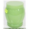 Image 1 : JADE COLOR STONE LIDDED JAR/URN 7" TALL