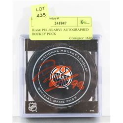 JESSE PULJUJARVI  AUTOGRAPHED HOCKEY PUCK