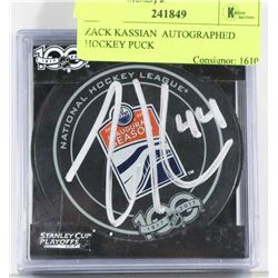 ZACK KASSIAN  AUTOGRAPHED HOCKEY PUCK