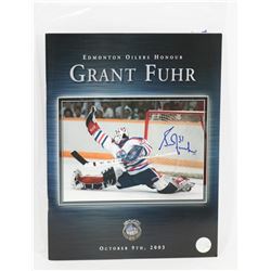 EDMONTON OILERS GRANT FUHR AUTOGRAPHED RETIREMENT
