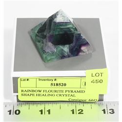 RAINBOW FLUORITE PYRAMID SHAPE HEALING CRYSTAL