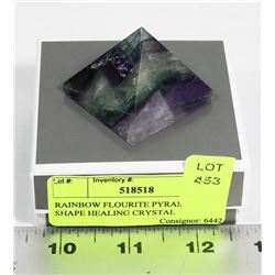 RAINBOW FLUORITE PYRAMID SHAPE HEALING CRYSTAL