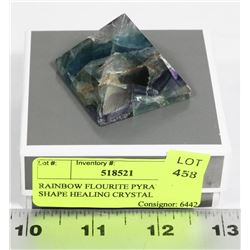 RAINBOW FLUORITE PYRAMID SHAPE HEALING CRYSTAL