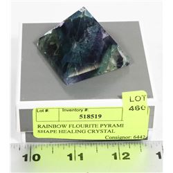 RAINBOW FLUORITE PYRAMID SHAPE HEALING CRYSTAL