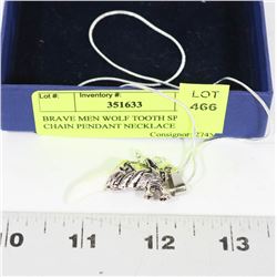 BRAVE MEN WOLF TOOTH SPIKE CHAIN PENDANT NECKLACE