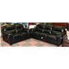 Image 1 : NEW BLACK LEATHERETTE 86" SOFA WITH 65" LOVE SEAT
