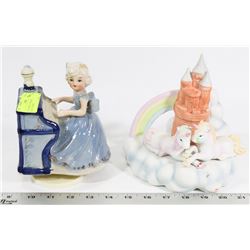 UNICORN AND GIRL PLAYING PIANO MUSIC BOXES