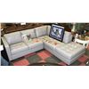 Image 1 : LARGE LIGHT GREY LEATHERETTE SECTIONAL