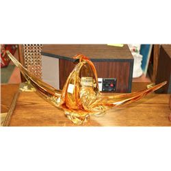 AMBER ART GLASS CENTER PIECE