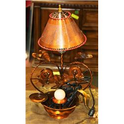 COPPER LAMP & WATER FOUNTAIN, 17" TALL