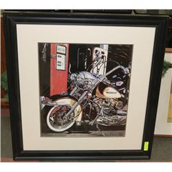 HARLEY DAVIDSON FRAMED MATTED PICTURE