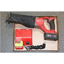 MILWAUKEE M18 RED LITHIUM SAWZALL WITH CHARGER