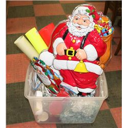 XMAS BIN WITH VARIOUS DECORATIONS