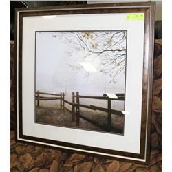 FALL FARMLAND MATTED FRAMED PRINT 29" X 29"