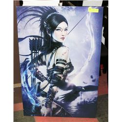 ESTATE CANVAS LADY WITH BOW AN ARROW PRINT