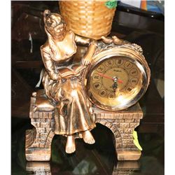 LADY ON THE WALL MANTLE CLOCK