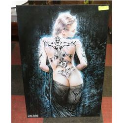 ESTATE CANVAS LADY WITH TATTOOS PRINT