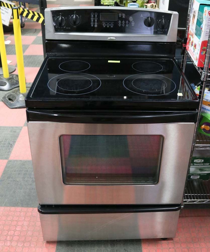 WHIRLPOOL BLACK & STAINLESS STEEL FLAT TOP RANGE Kastner Auctions