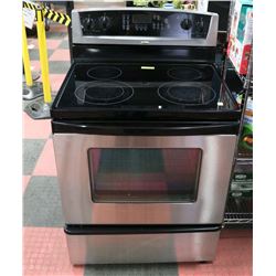 WHIRLPOOL BLACK & STAINLESS STEEL FLAT TOP RANGE