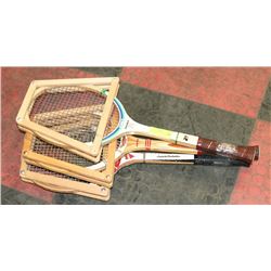 3 ANTIQUE TENNIS RACKETS