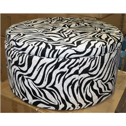 ZEBRA PATTERN STORAGE OTTOMAN