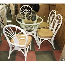 ESTATE METAL AND GLASS TABLE WITH 4 CHAIRS