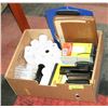 Image 1 : BOX OF MISC OFFICE SUPPLIES