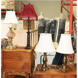 ESTATE LOT OF 4 ASSORTED LAMPS-2 ARE MATCHING