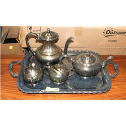 ESTATE PLATED COPPER TEA SET