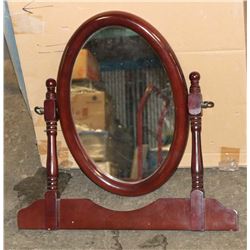 SMALL WOOD VANITY MIRROR