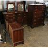 Image 1 : 6 PC BEDROOM FURNITURE SET - NO BED - SOME DAMAGE