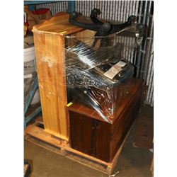 PALLET OF ASSORTED ESTATE FURNITURE INCL WINE