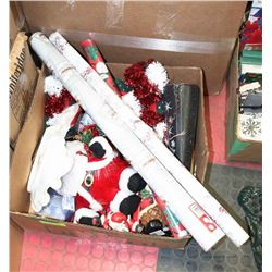 FLAT OF CHRISTMAS DECORATIONS WOODEN DOLLS.