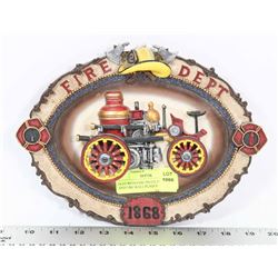 FLAT WITH FIRE TRUCK PICTURE AND FIRE WALL PLAQUE
