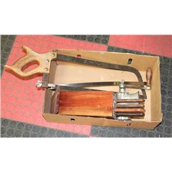 VINTAGE MEAT GRINDER WITH SAW AND EXTRA BLADE