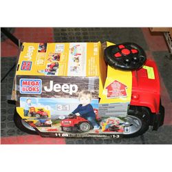 NEW MEGA BLOCK 3 IN 1 RIDE ON JEEP.