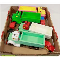 BOX OF LARGE HAND PAINTED VEHICLES