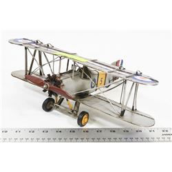 VINTAGE METAL/TIN BIPLANE SINGLE MACHINE GUN