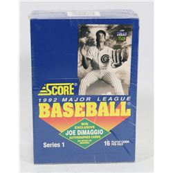 1992 SCORE BASEBALL FACTORY SEALED  BOX, SERIES 1,