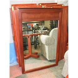 WOOD FRAMED MIRROR 30"X49".