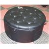 Image 2 : NEW BLACK LEATHERETTE STORAGE OTTOMAN WITH 4 STOW