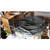 Image 2 : 2 BOXES ELECTRICAL CABLE, GUTTER PROTECTOR, AND CABLE AND COLOURED GLASS CHANDELIER