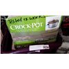 Image 2 : PURPLE TOTE OF 2 NEW CROCK POTS NEW IN BOX, TESTED AND WORKS, WITH A MANUAL FOOD CHOPPER