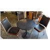 Image 1 : ROUND BISTRO TABLE AND 3 VINTAGE CHAIRS