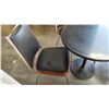 Image 2 : ROUND BISTRO TABLE AND 3 VINTAGE CHAIRS