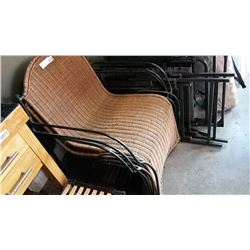 3 WICKER AND WROUGHT IRON CHAIRS