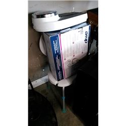 BATH ASSIST CHAIR AND RAISED TOILET SEAT AND BATHROOM SCALE