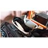 Image 2 : BASKET OF HELMETS, SPORTS PADS, BOOTS, AND GOLF CLUBS